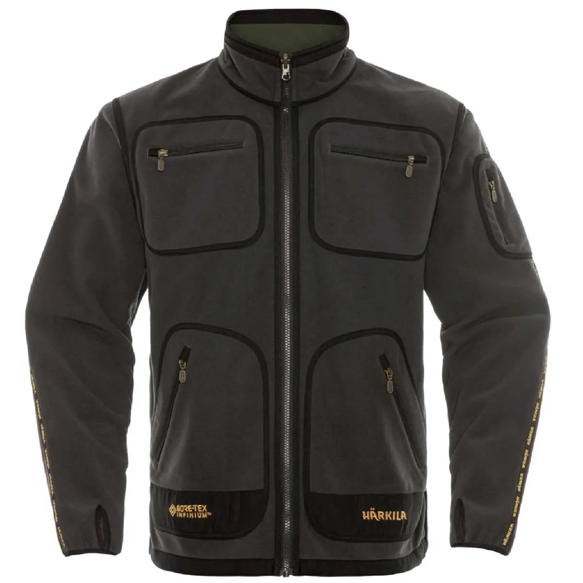 HARKILA Kamko Fleece - Mens Reversible Windstopper - Grey/Green