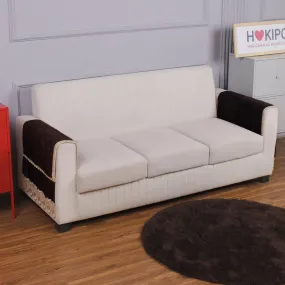HOKIPO 2PC Premium Dutch Velvet Sofa Arm Cover, Coffee Brown