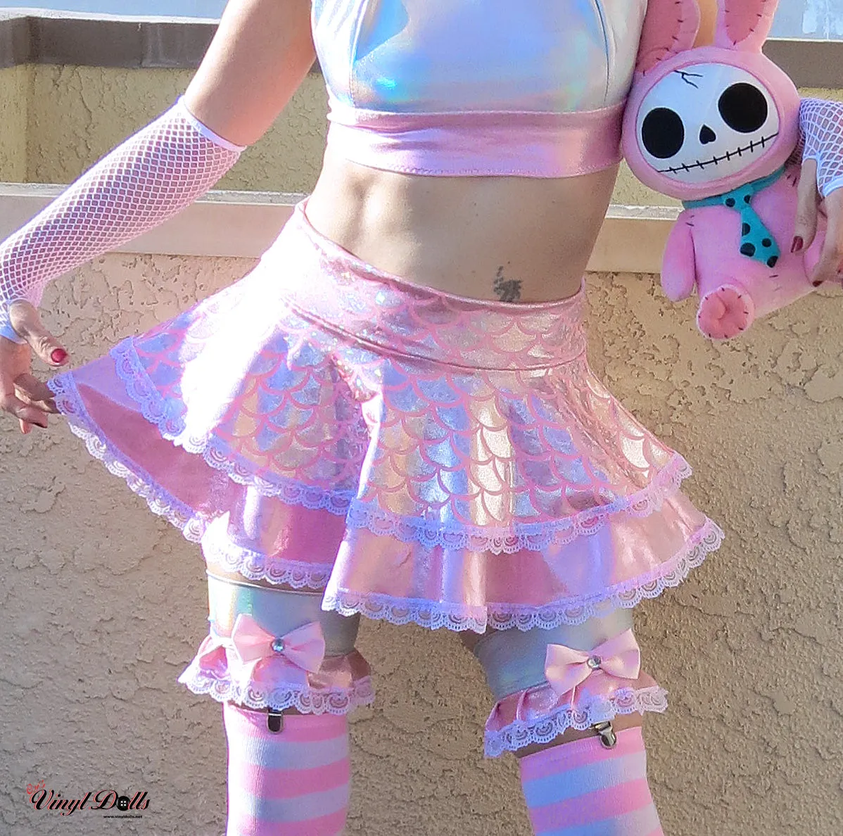 Iridescent Pastel Pink Mermaid Skirt