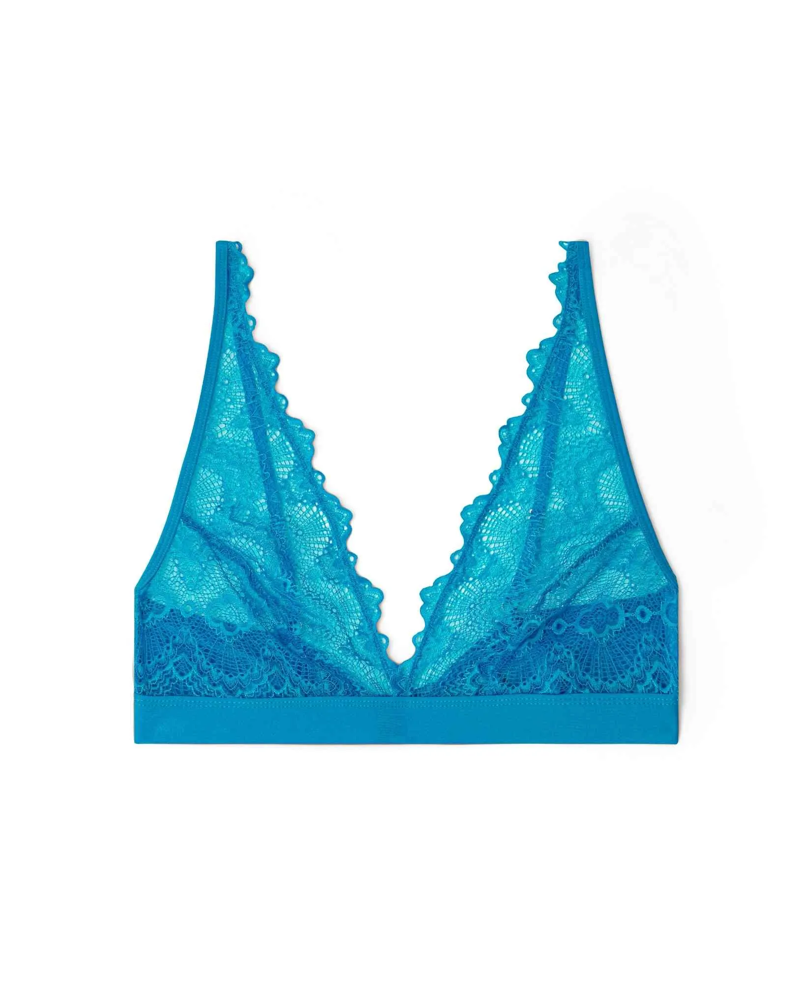 Lace Plunge Bralette Electric Blue