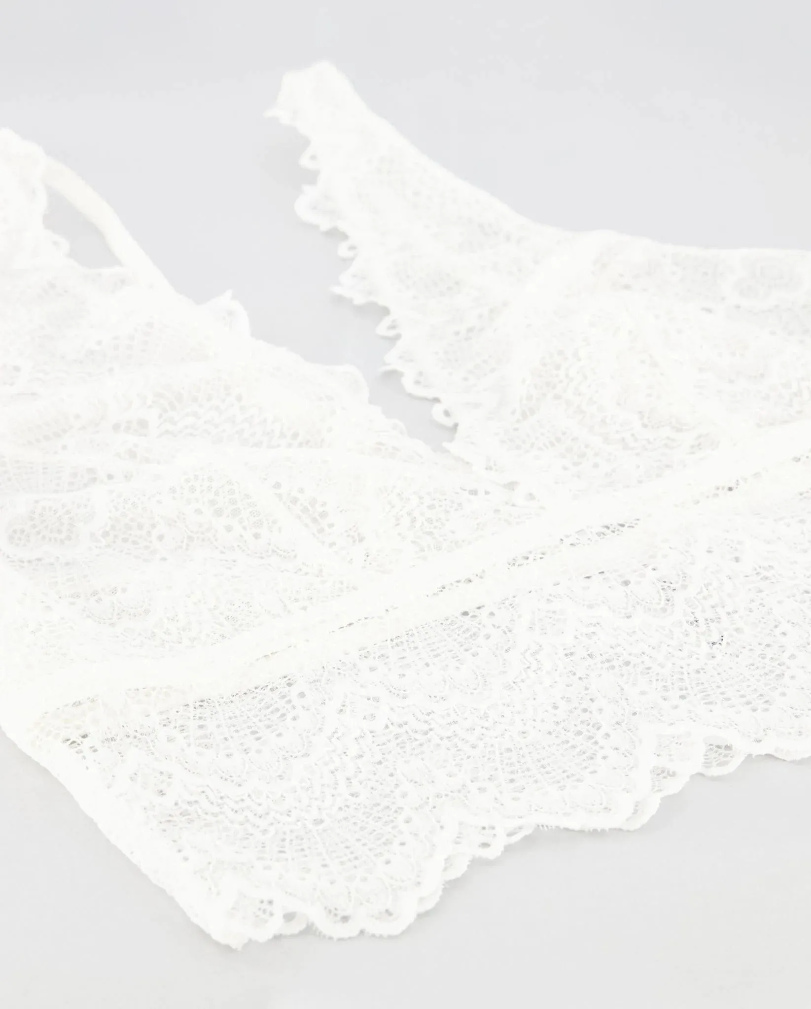Lace Plunge Bralette Top Blanche White