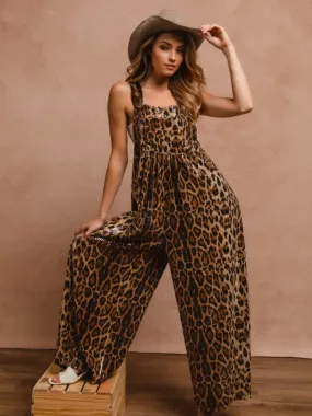 Leopard Sequin Overalls