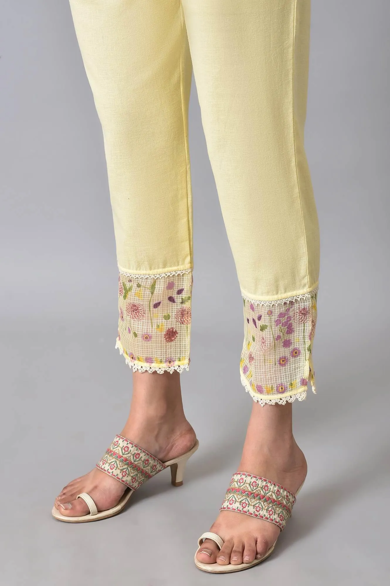 Light Yellow Printed Kota kurta Set