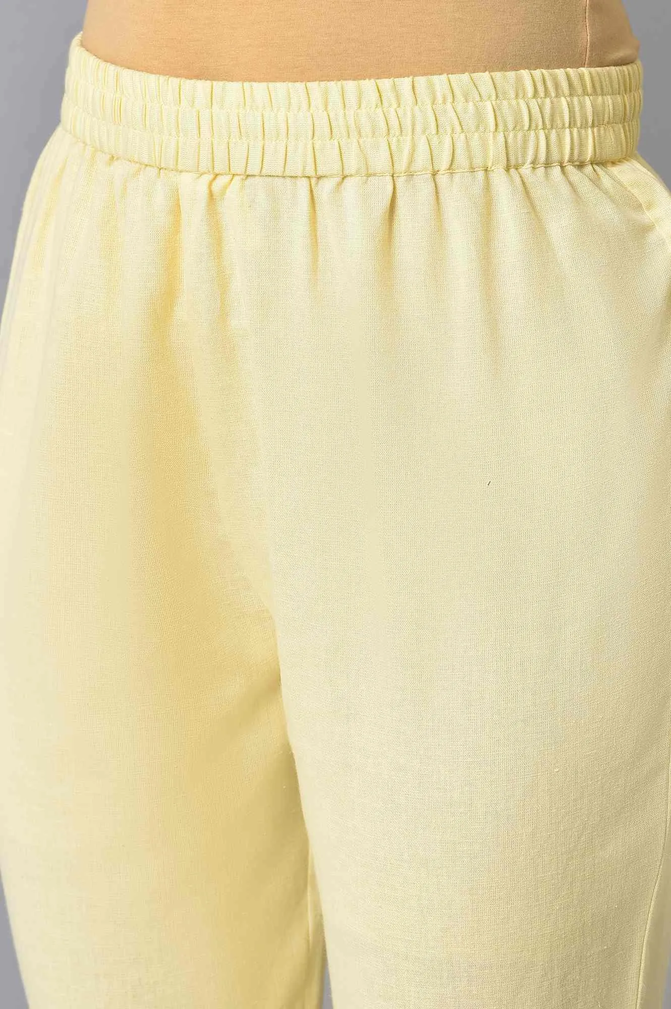 Light Yellow Printed Kota kurta Set