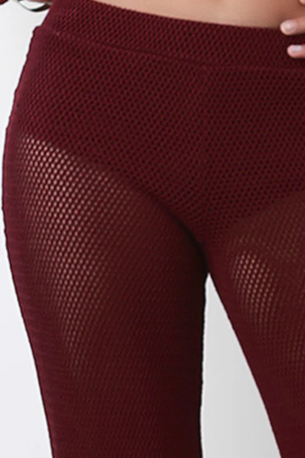 Loose Knit Frayed Hem Flared Pants