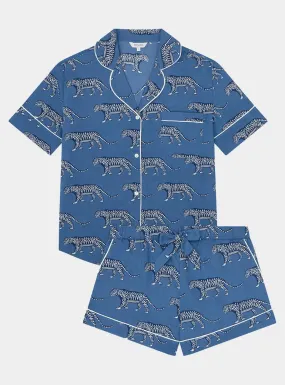Lovely Leopards Women's Short Sleeve Organic Cotton Pyjama Short Set