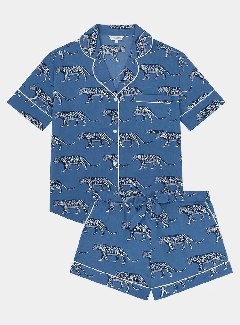 Lovely Leopards Women's Short Sleeve Organic Cotton Pyjama Short Set