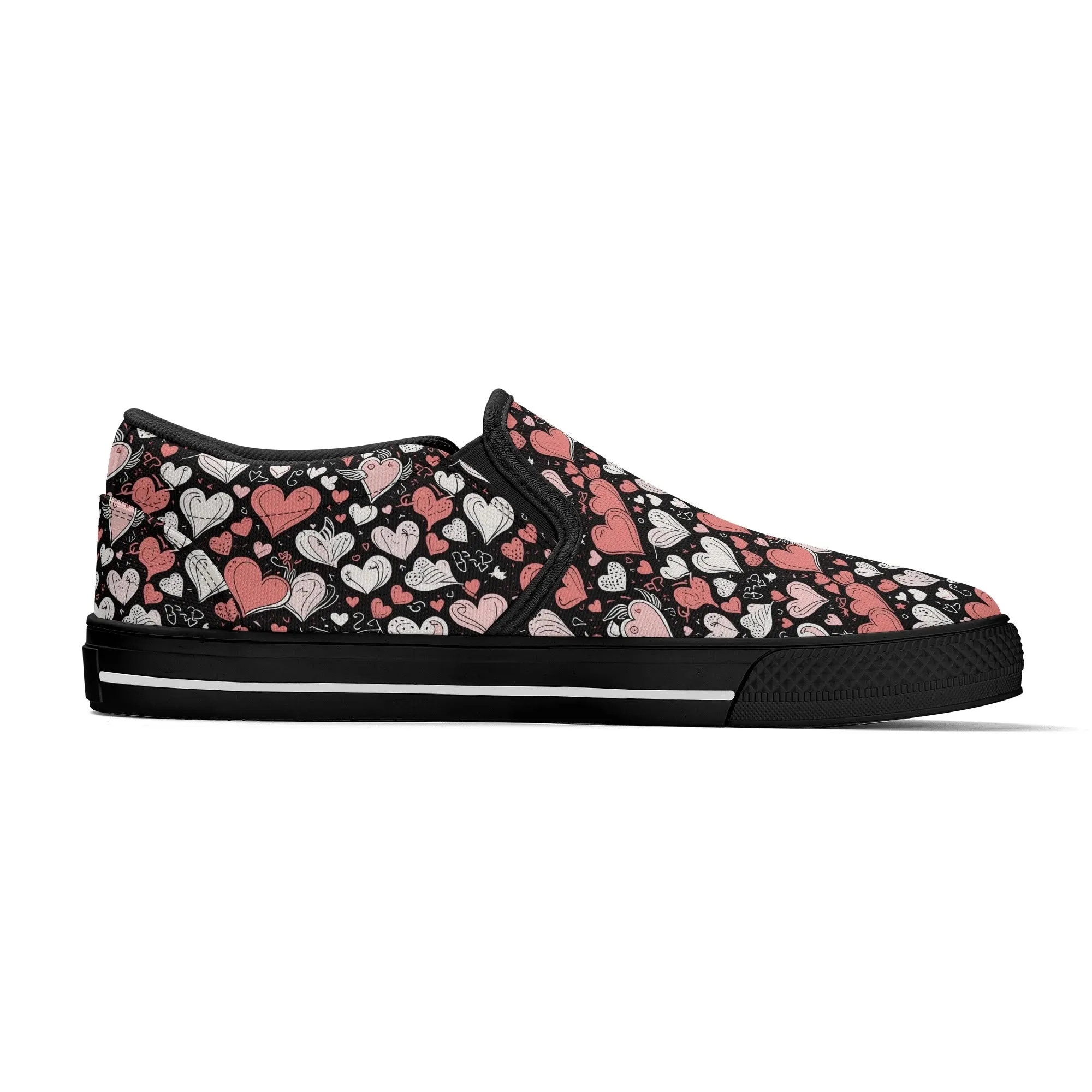 Mens Colorful Hearts Rubber Slip On Shoes