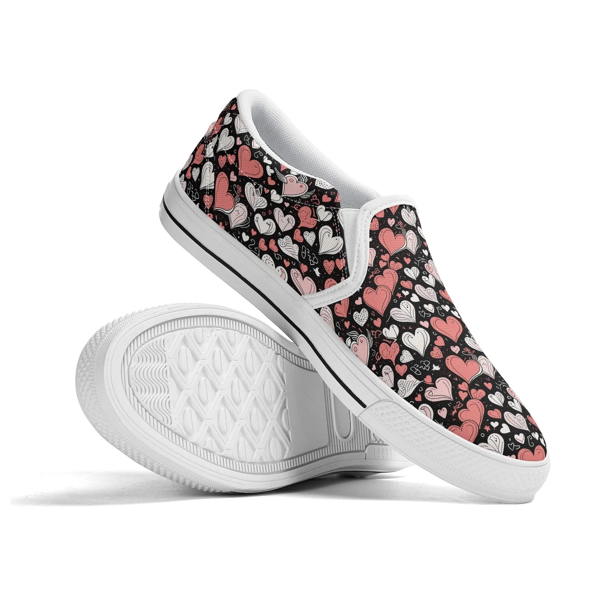 Mens Colorful Hearts Rubber Slip On Shoes