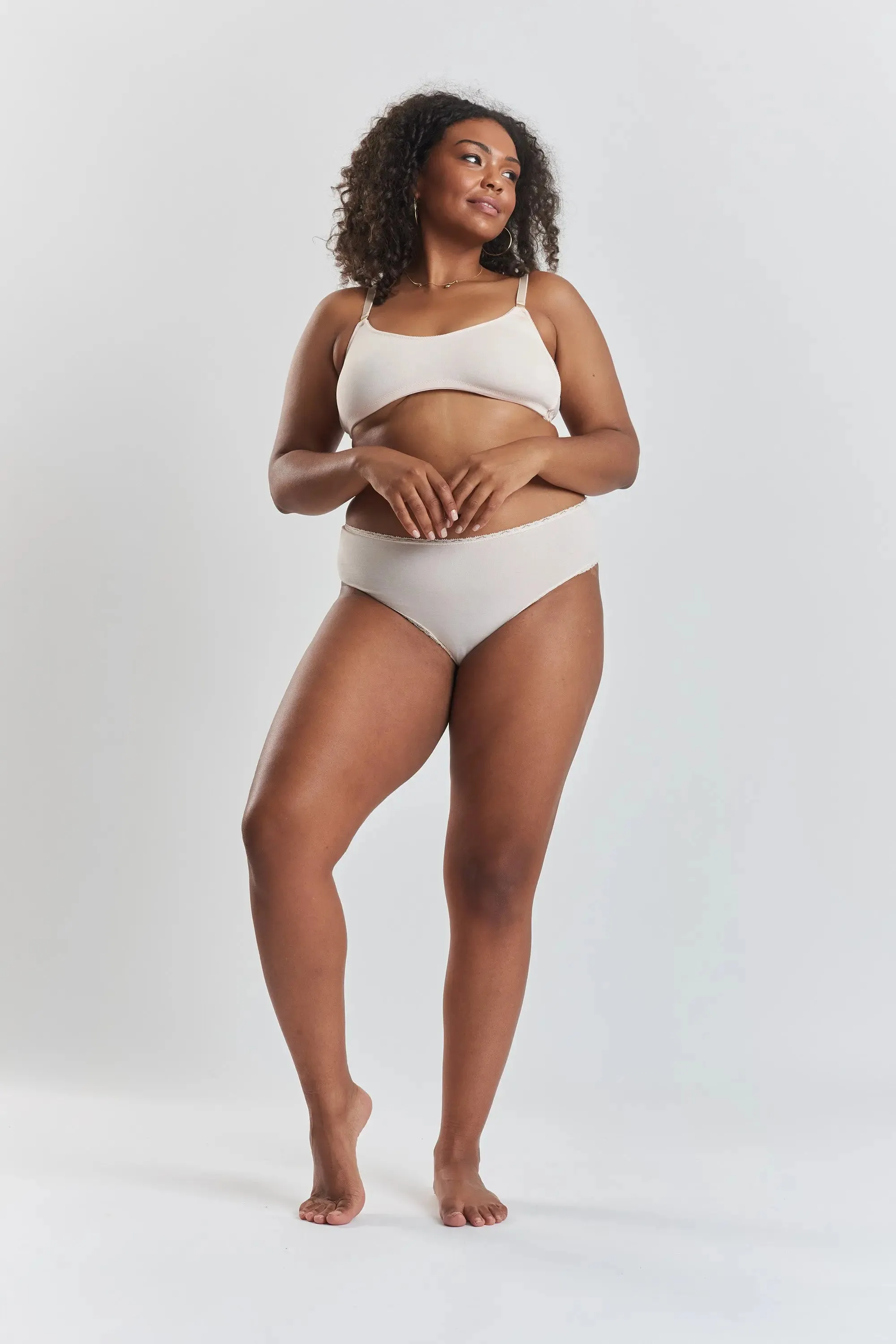 Myrtle Organic Stretch-Cotton Soft Bralette - Shoreline Peach