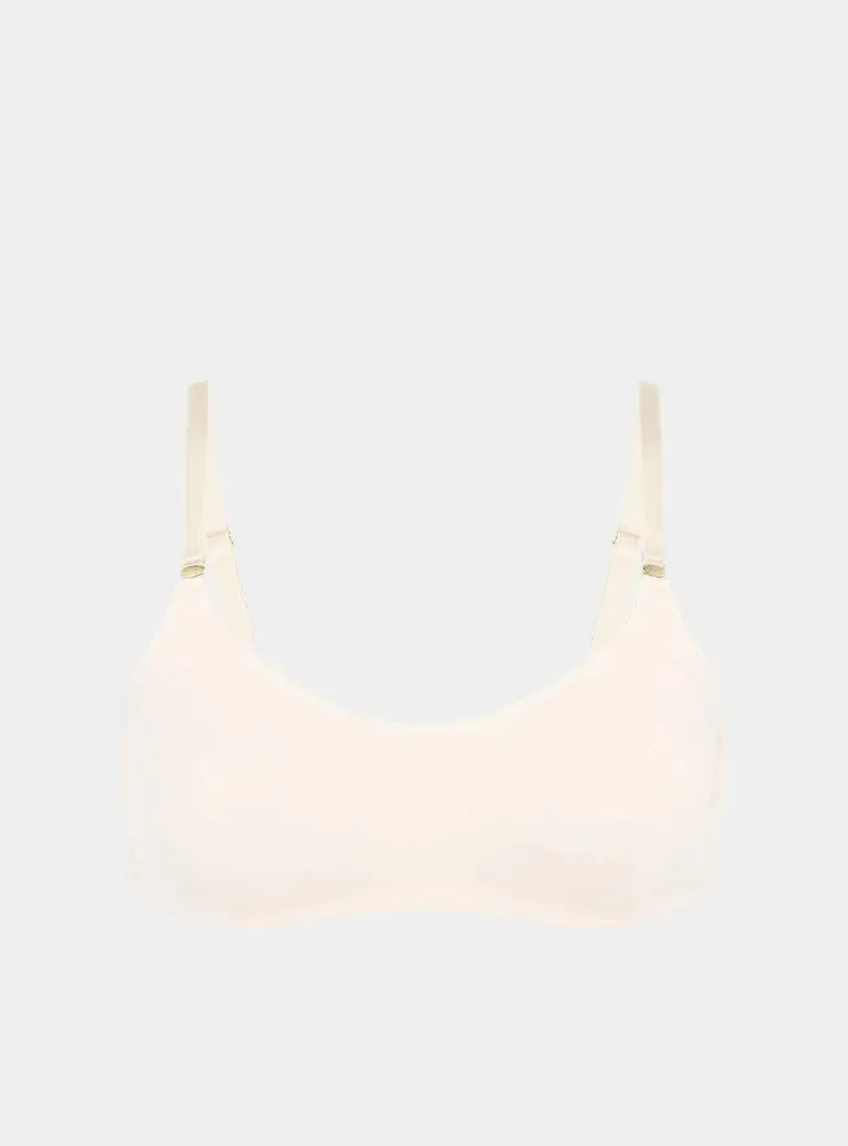 Myrtle Organic Stretch-Cotton Soft Bralette - Shoreline Peach
