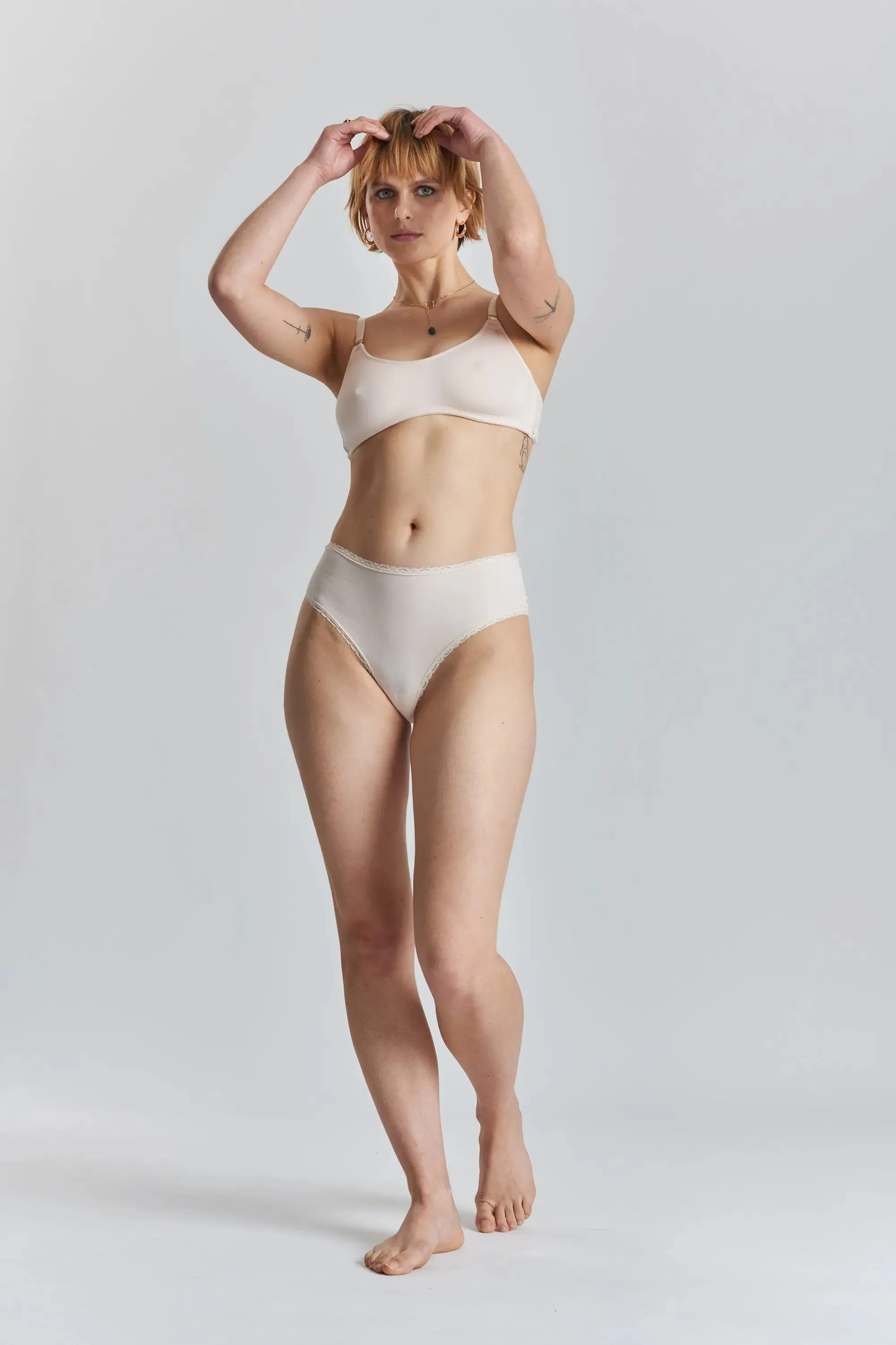 Myrtle Organic Stretch-Cotton Soft Bralette - Shoreline Peach