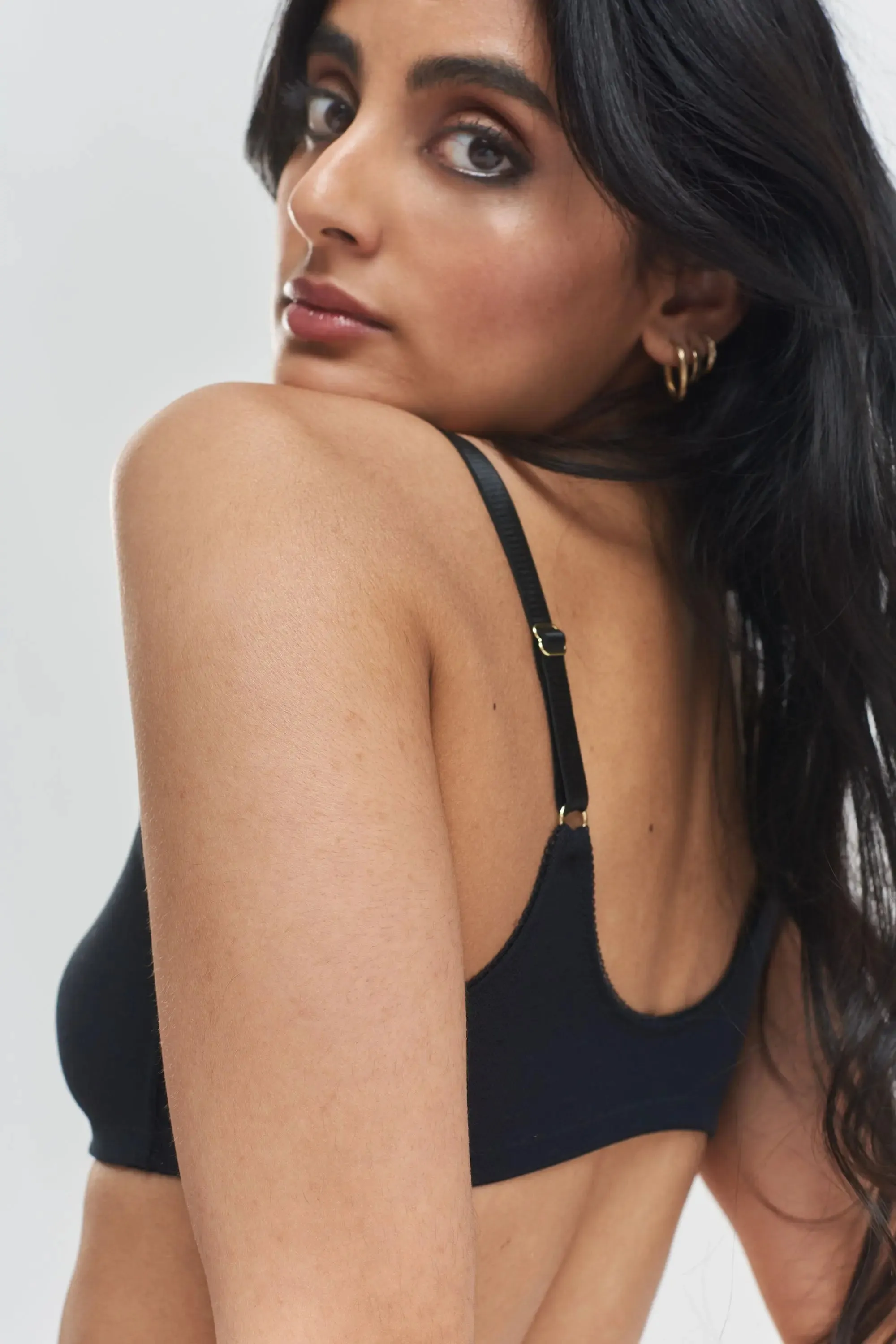 Myrtle Organic Stretch-Cotton Soft Bralette - Volcanic Black