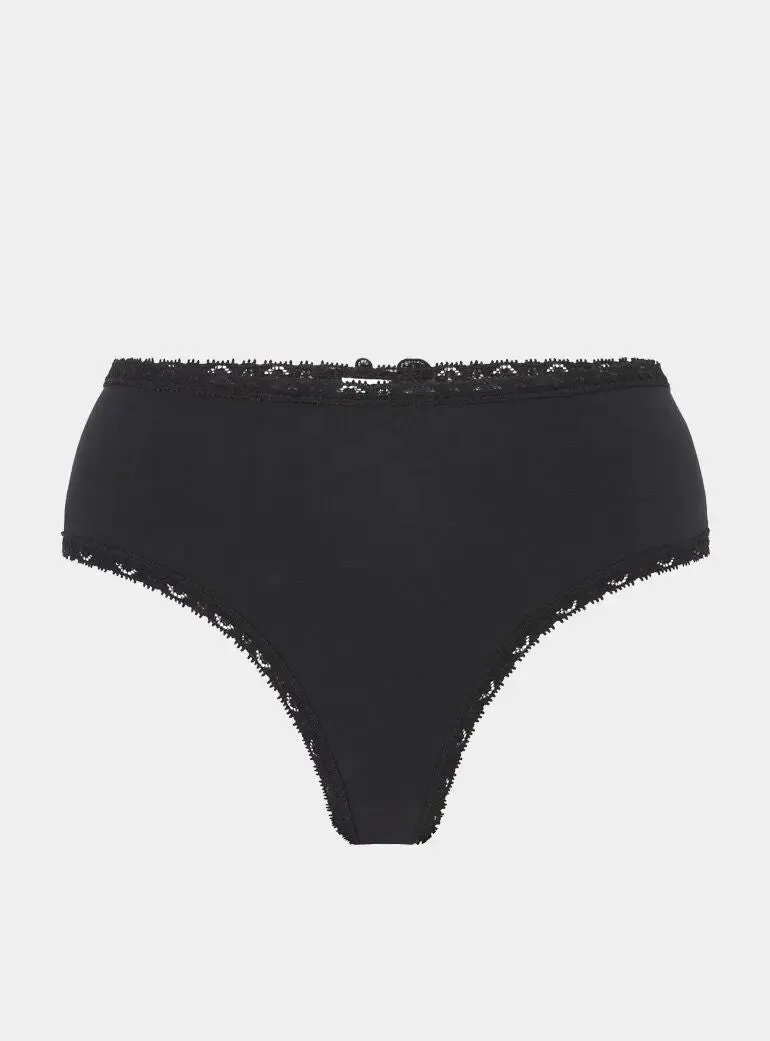Myrtle Organic Stretch-Cotton Soft Bralette - Volcanic Black