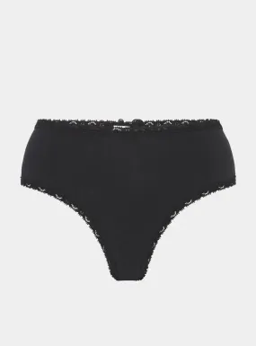 Myrtle Organic Stretch-Cotton Soft Bralette - Volcanic Black
