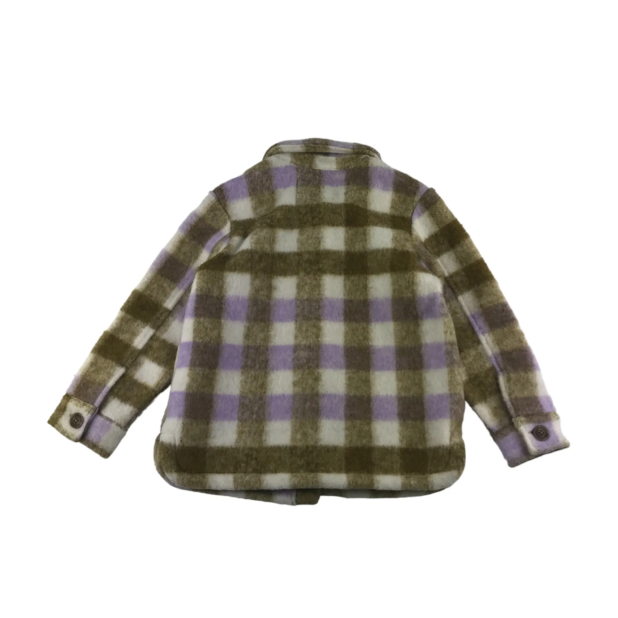 Nutmeg Fleece Jacket Age 5 Lilac Brown White Check Pattern