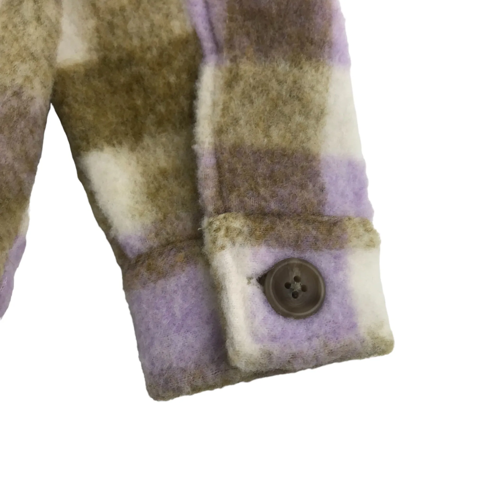 Nutmeg Fleece Jacket Age 5 Lilac Brown White Check Pattern