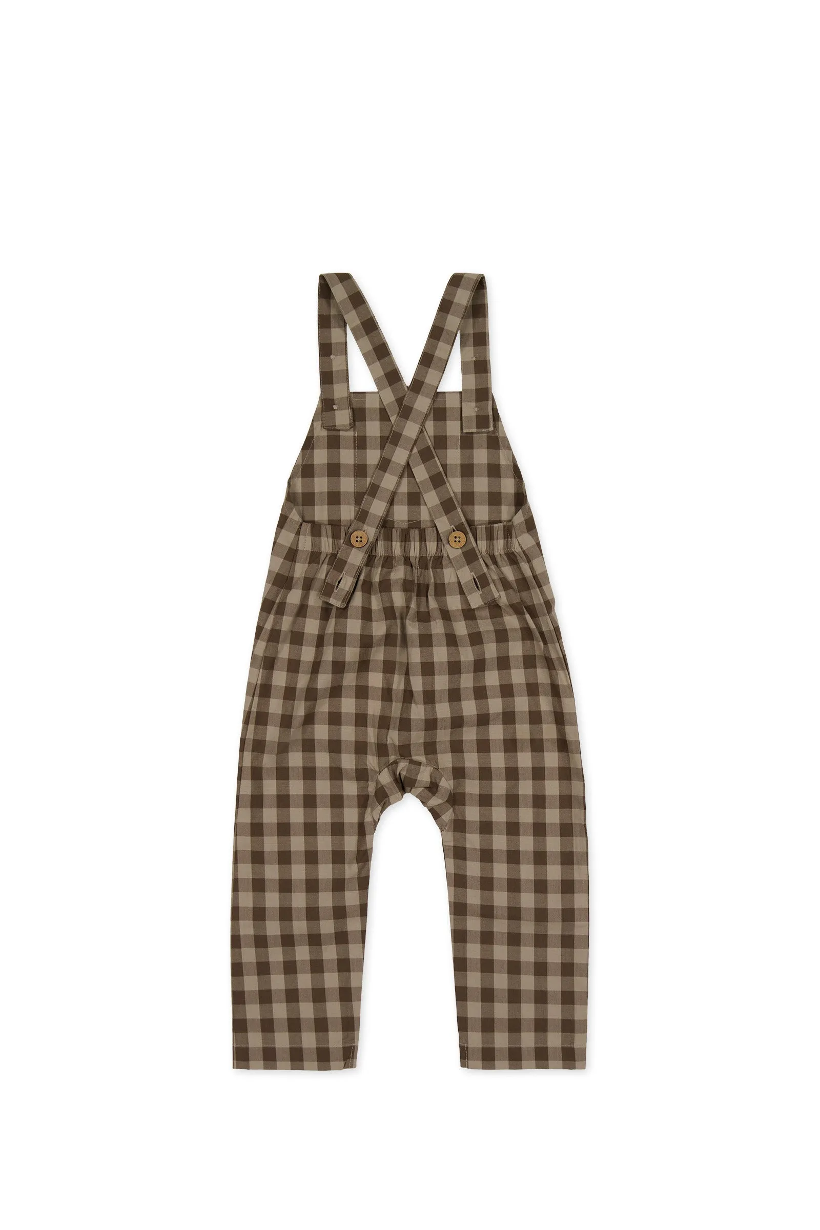 Organic Cotton Kingston Overall - Gingham Shitake