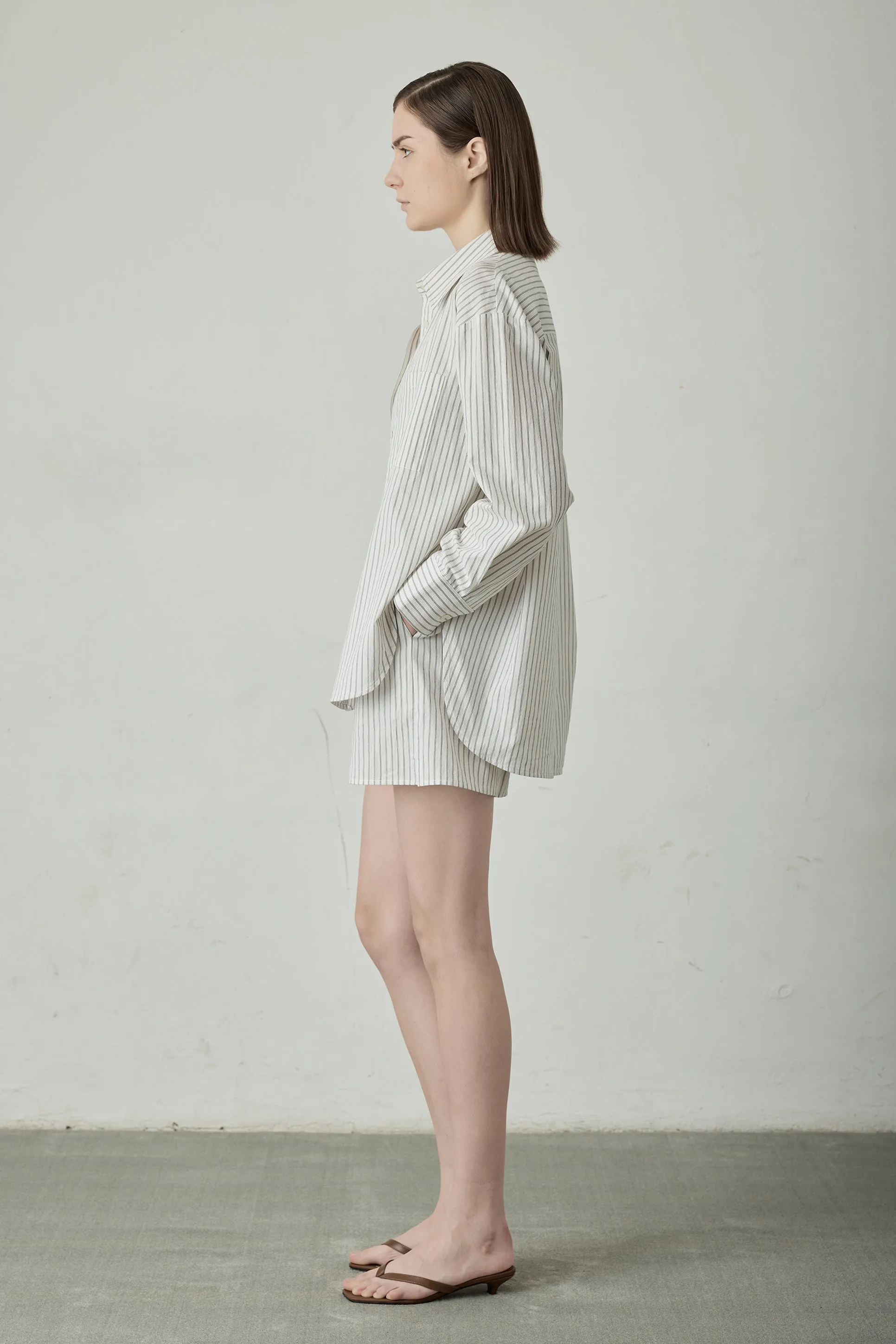 ORGANIC - cotton short (White stripe)