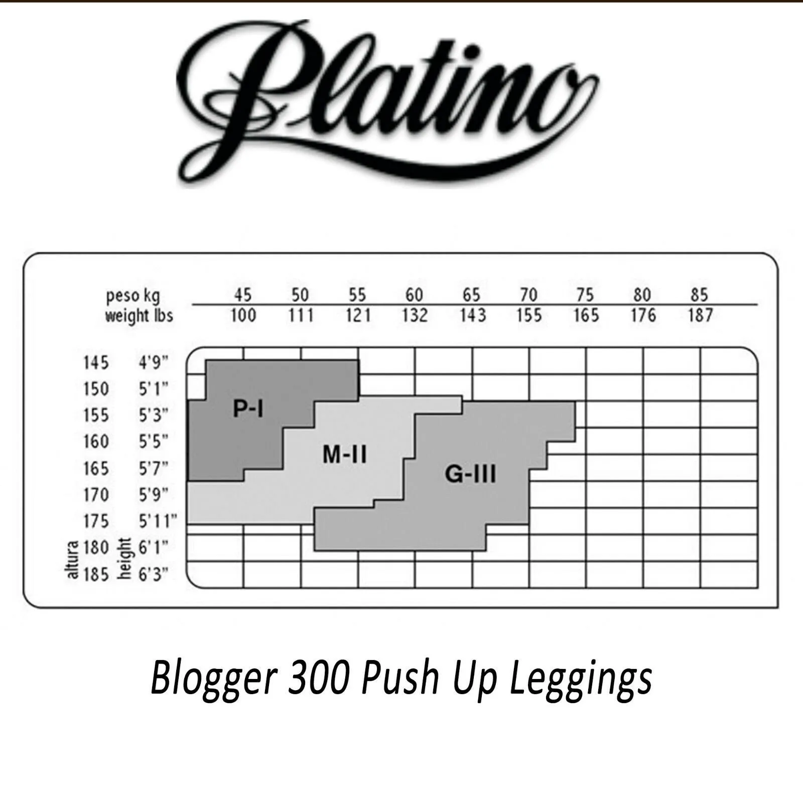 Platino Blogger 300D Fashion Leggings - Rear Shaping Push Up Black Full Length