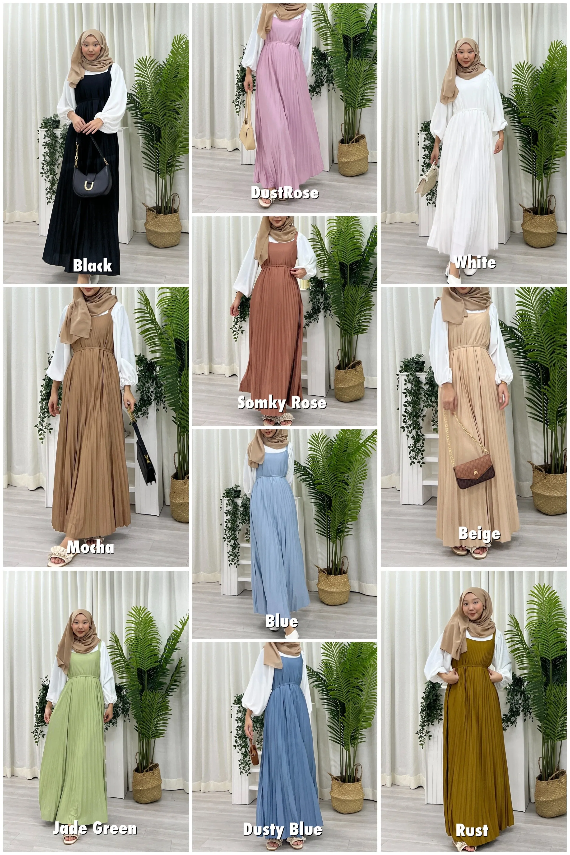 Pleated Slip On Dress