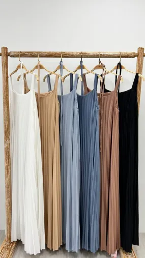 Pleated Slip On Dress