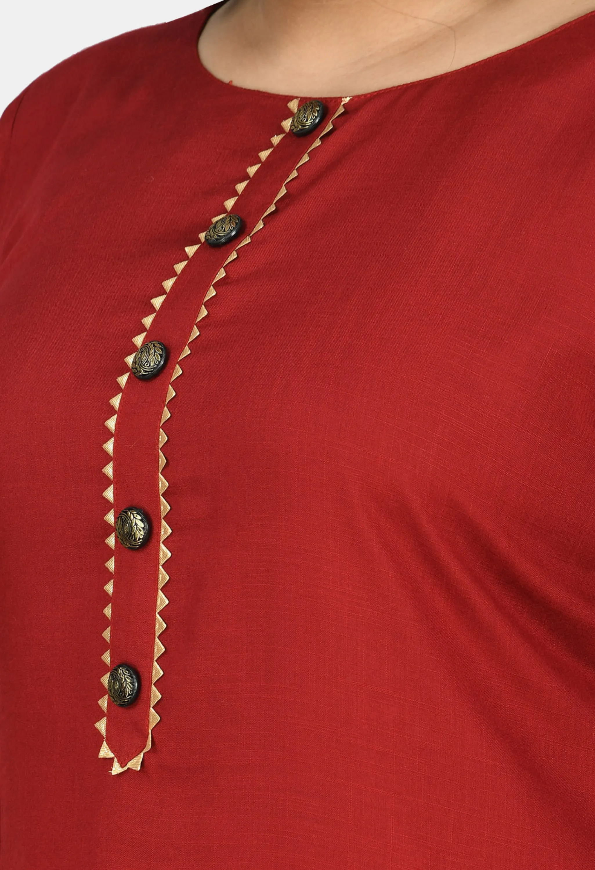 Plus Size Classic Maroon Designer Sharara Set