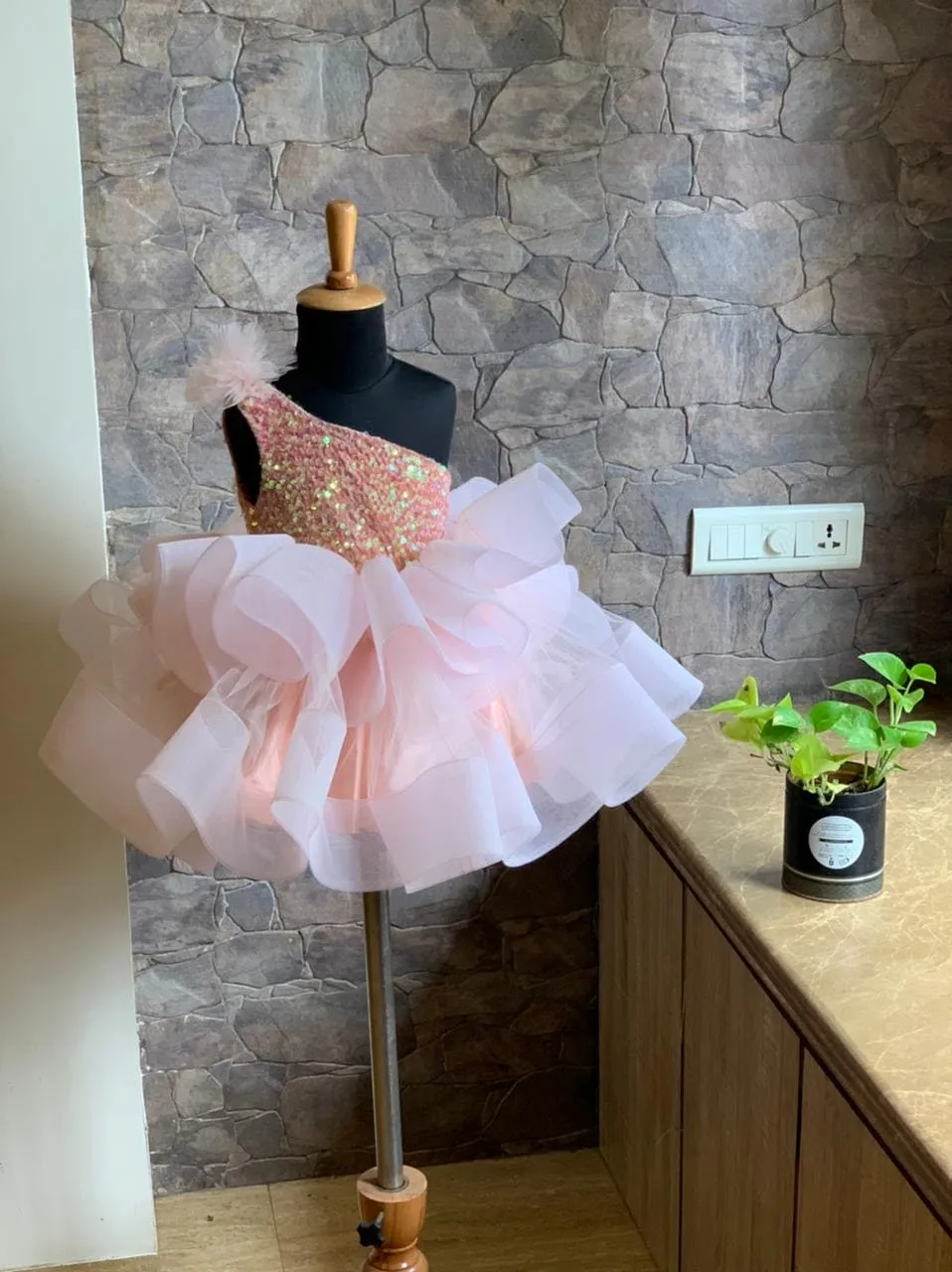 Pre-Order: Cream Dress with Layered Skirt