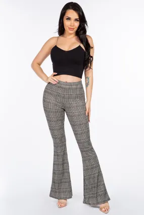 "Business Event" Plaid Flare Pants