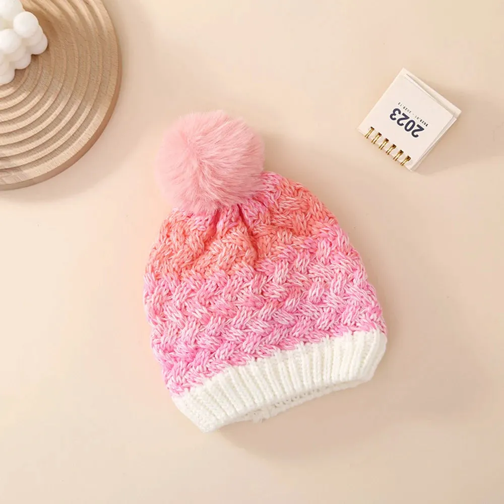 Rainbow Pom Pom Beanie