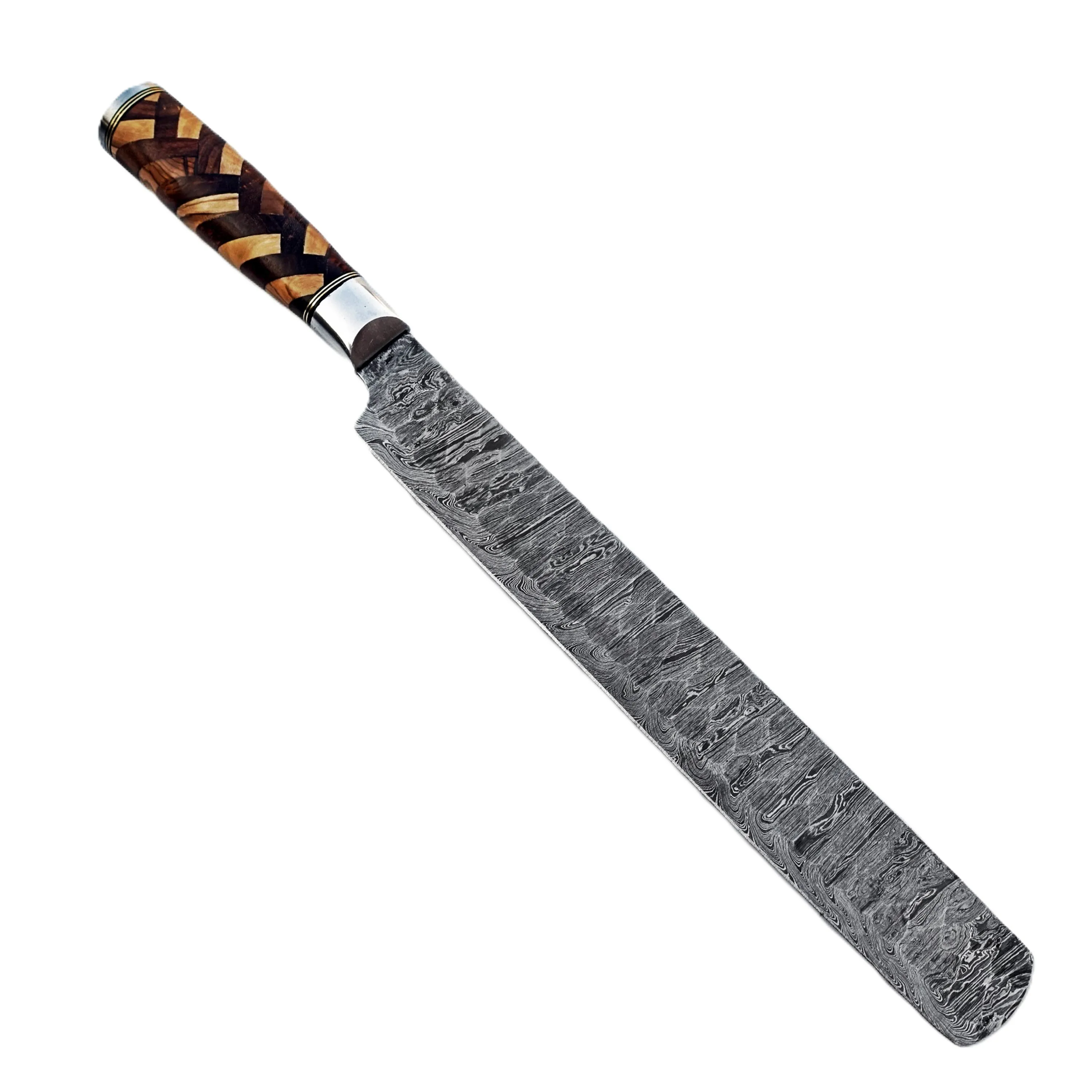 Ruddock Bros - Basketweave Brisket Knife - Damascus Steel - 18" Overall Length