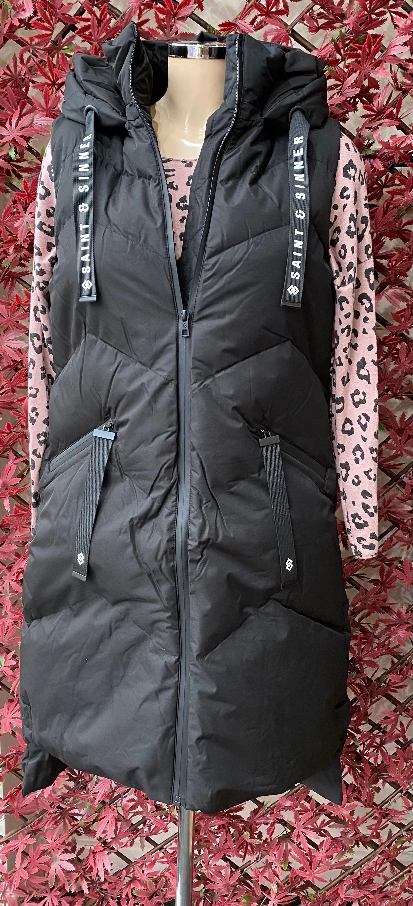 Saint & Sinner Beige Quilted Puffer Style Gilet With Hood