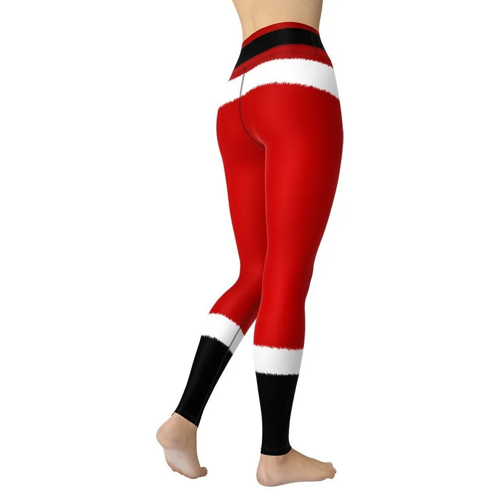 Santa's Simple Outfit Red Yoga Leggings