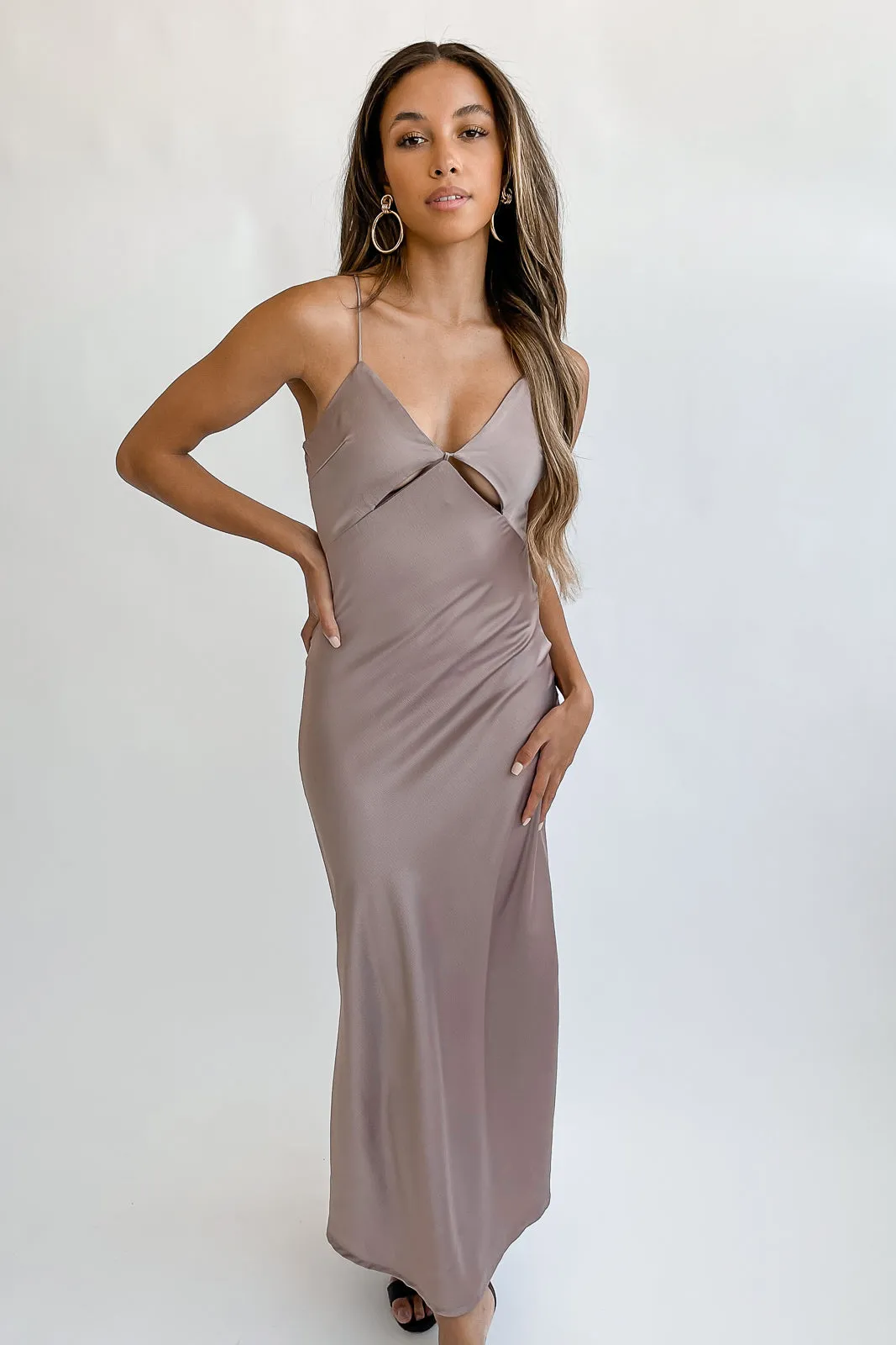 Satin Crisscross Slip Dress