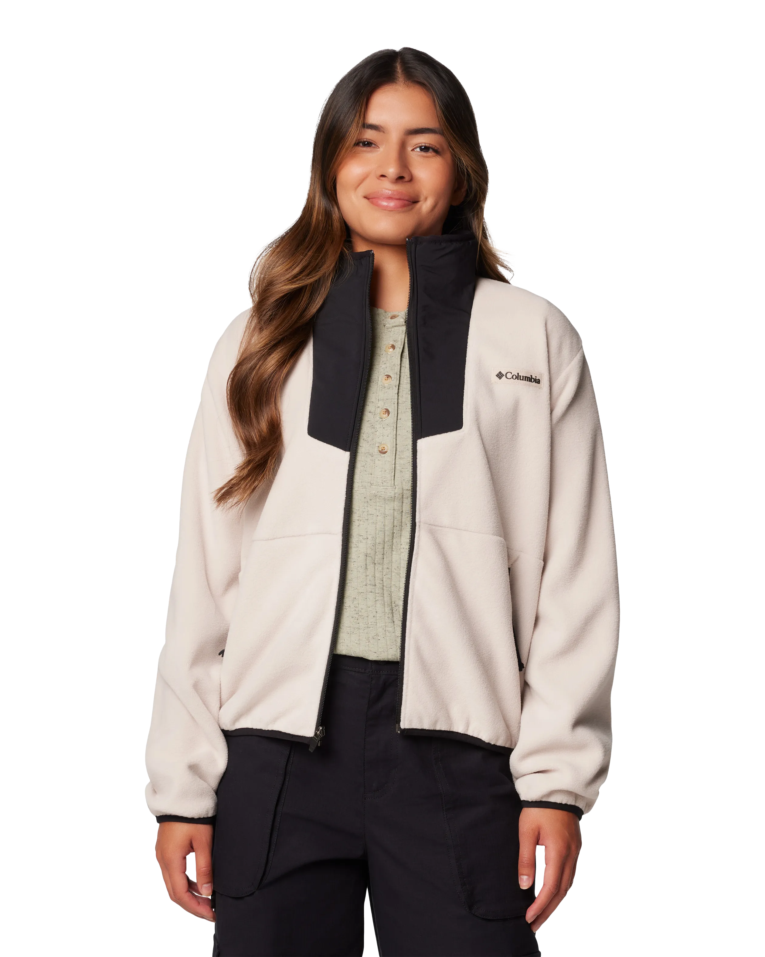 Sequoia Grove Zip Fleece Jacket in Dark Stone & Black