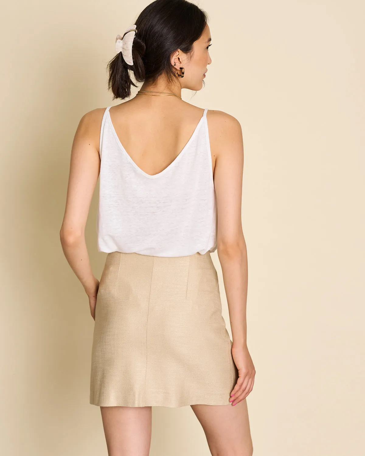 SLIP TOP TRIANGLE LINEN WHITE GOTS