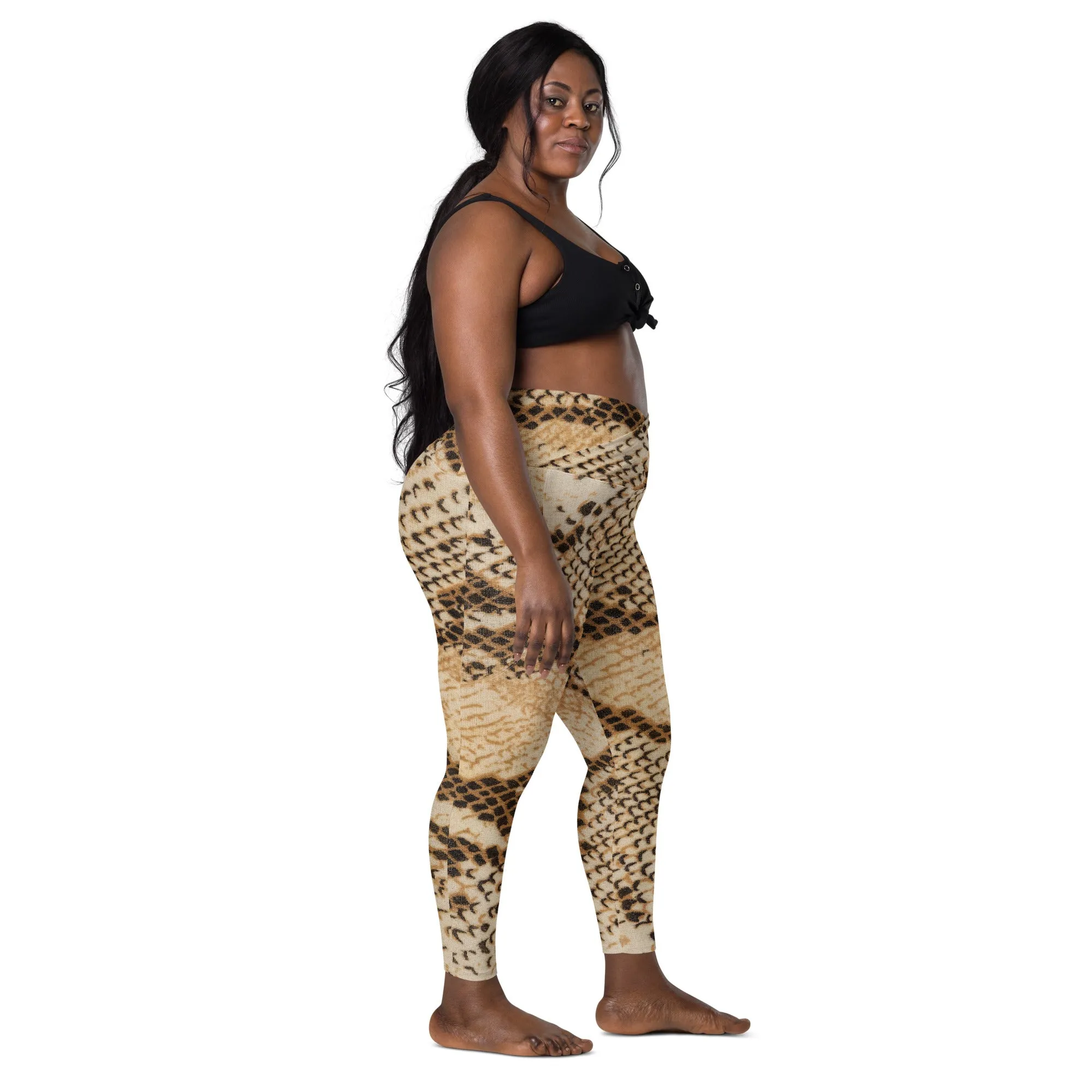 Snakeskin Pattern Women's Leggings, lioness-love
