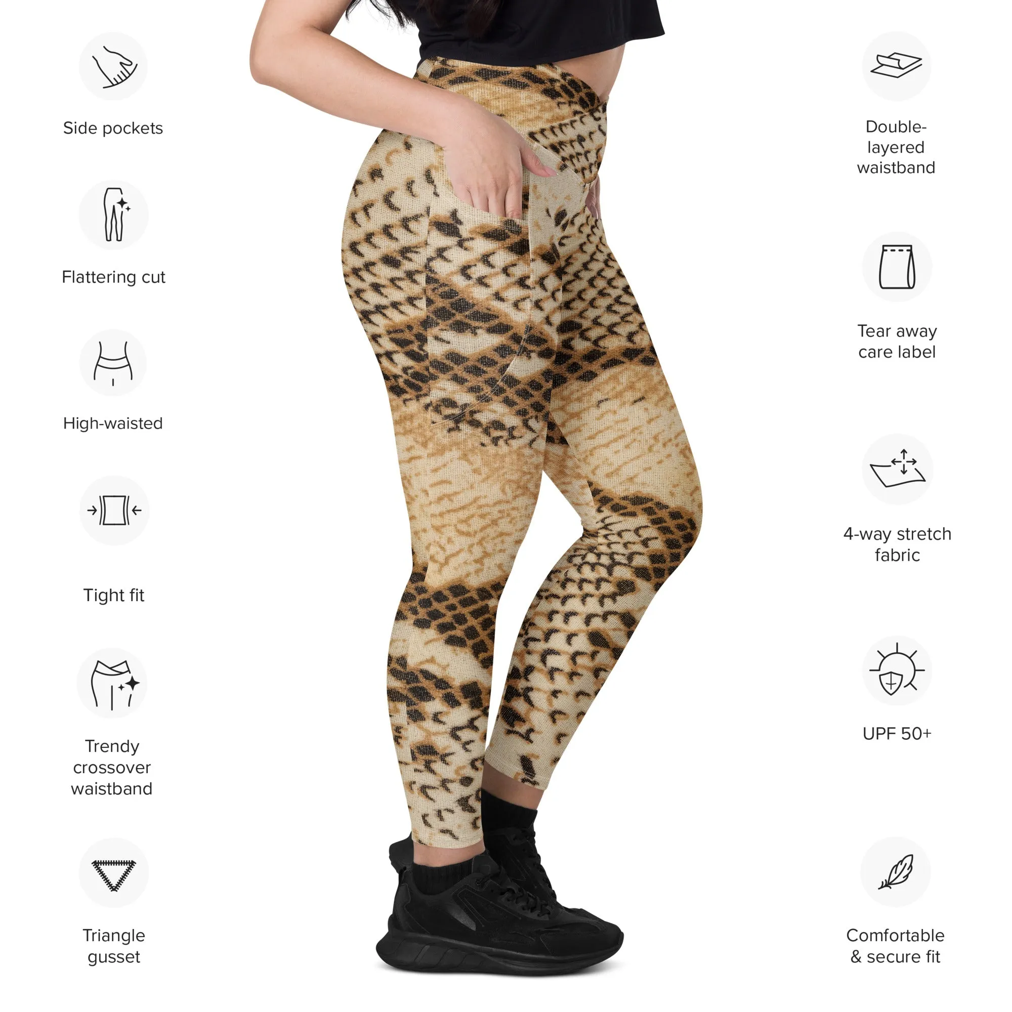 Snakeskin Pattern Women's Leggings, lioness-love