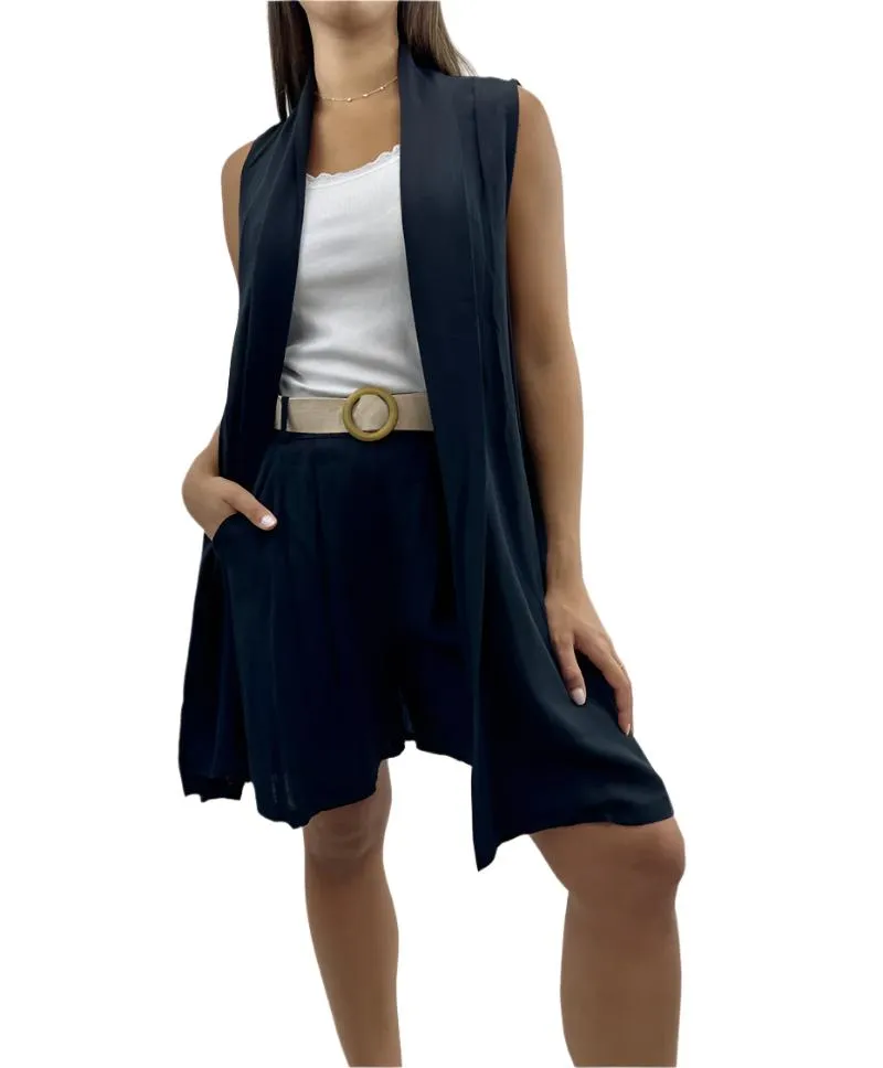 Soft And Flowy Long Gilet One Size Made In Italy