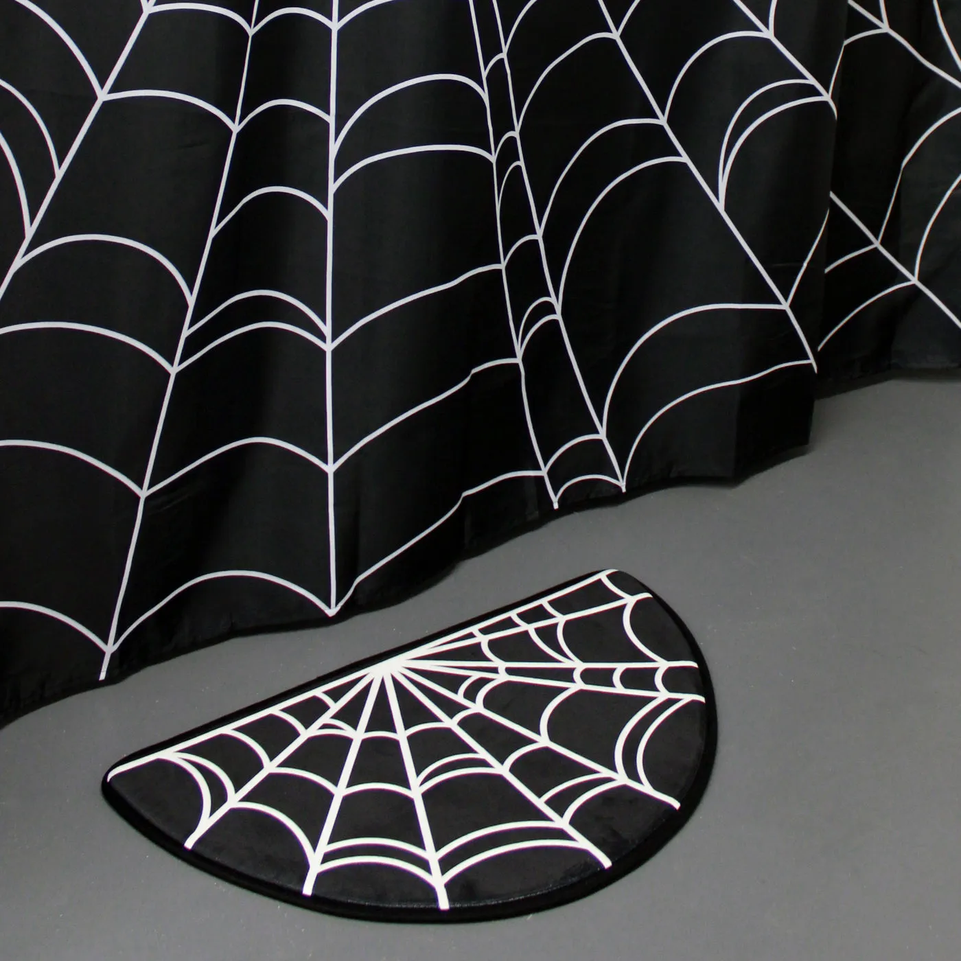 Spiderweb Half Round Bath Mat by Sourpuss