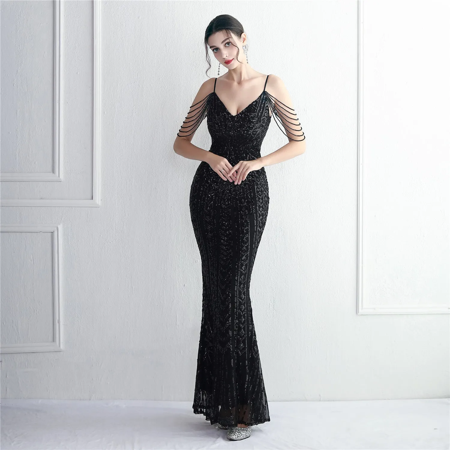 Statement Shine Long Layered Dress