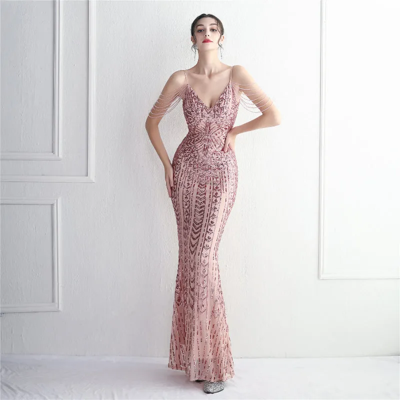 Statement Shine Long Layered Dress
