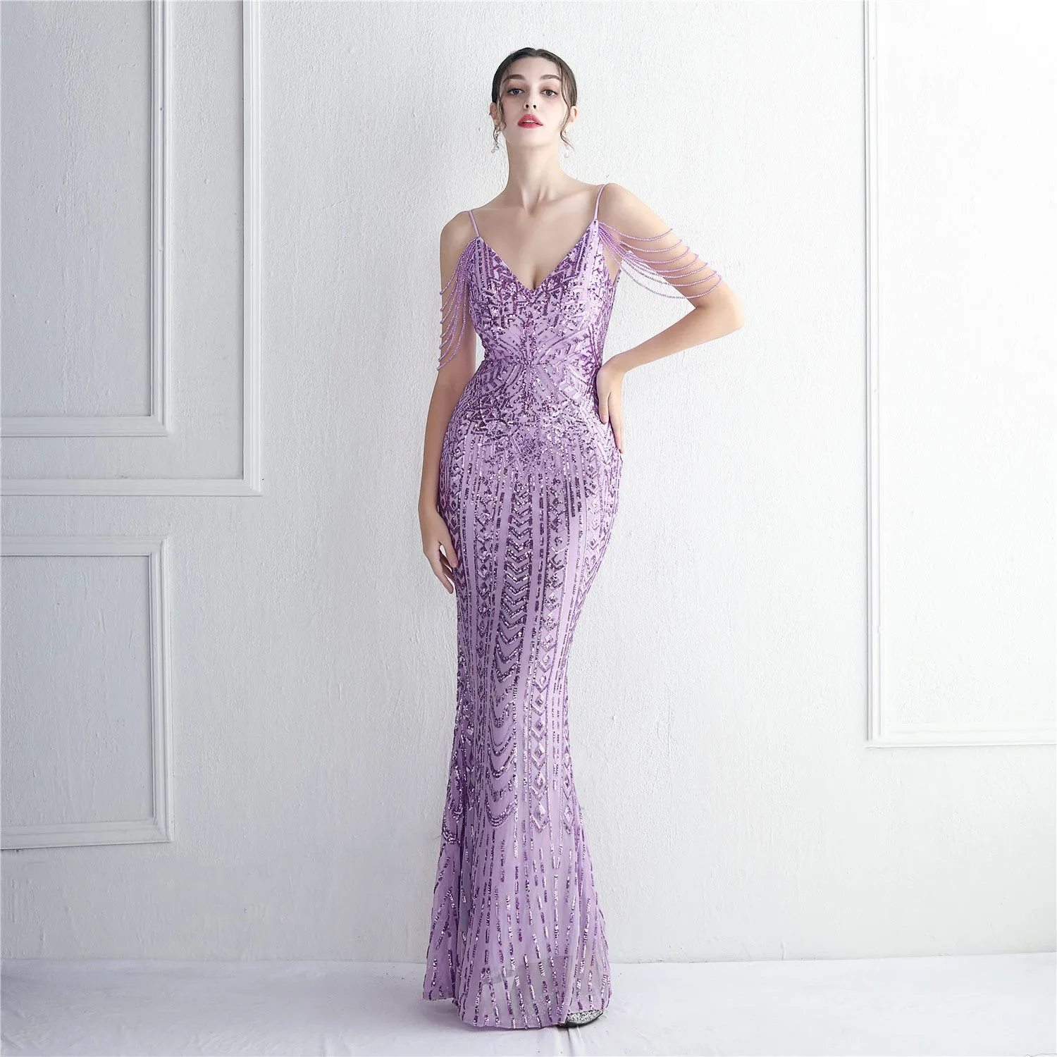 Statement Shine Long Layered Dress