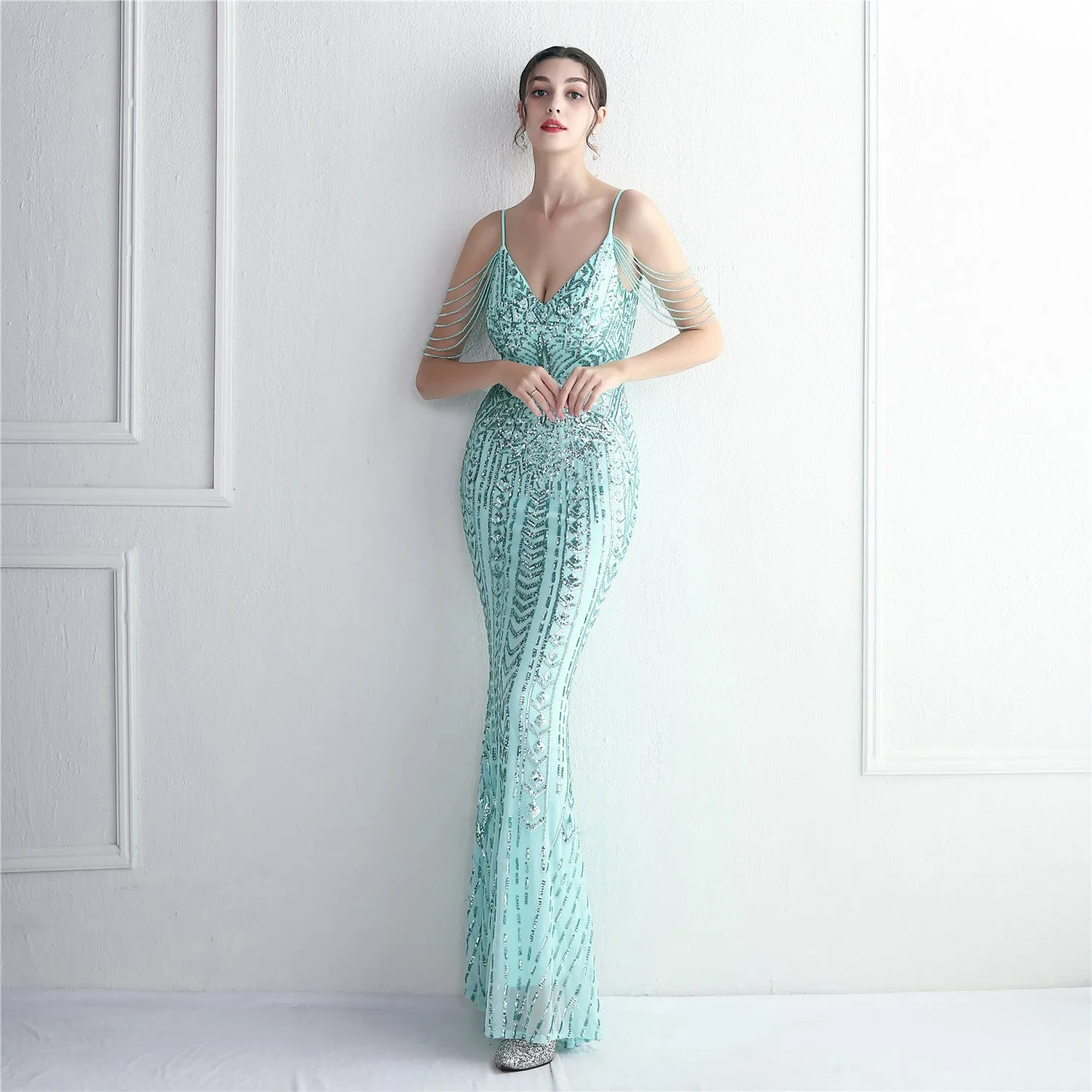 Statement Shine Long Layered Dress