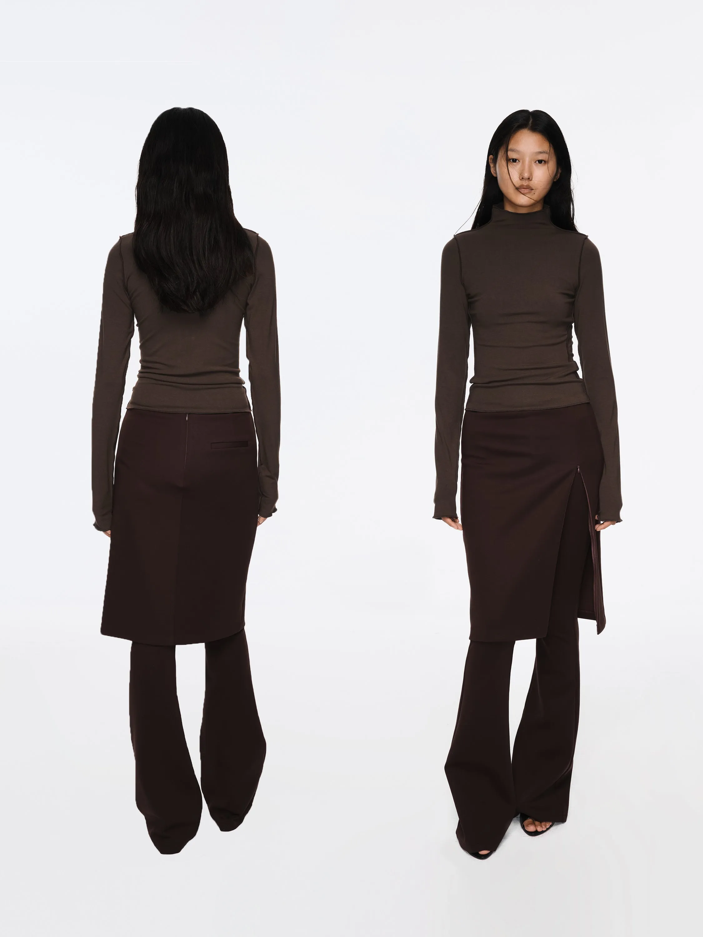 The Layered Midi Skirt Pants