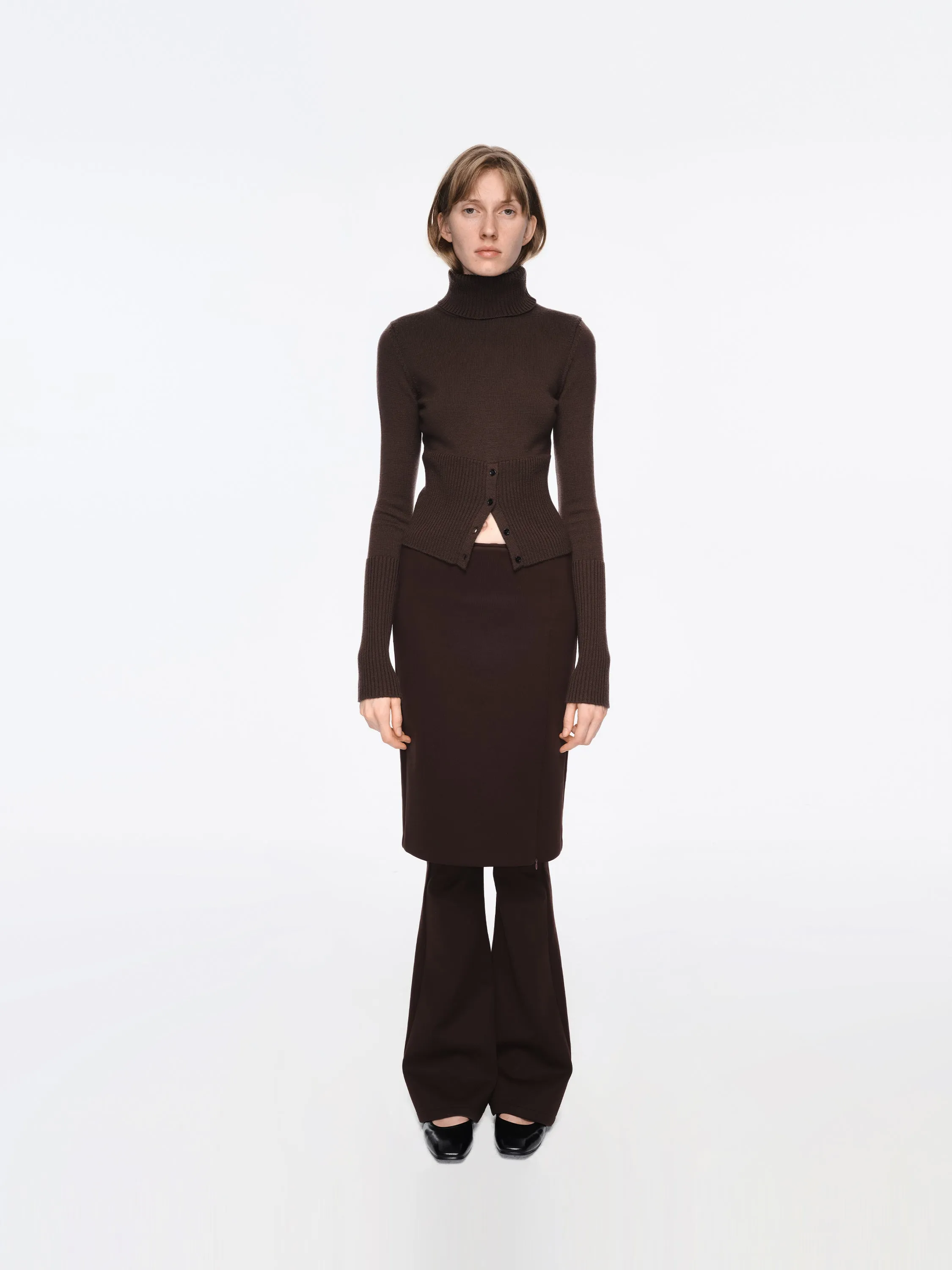 The Layered Midi Skirt Pants