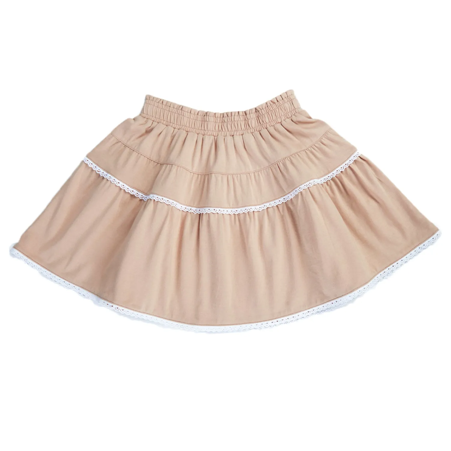 Tiered Pull-On Skirt - Maple Sugar