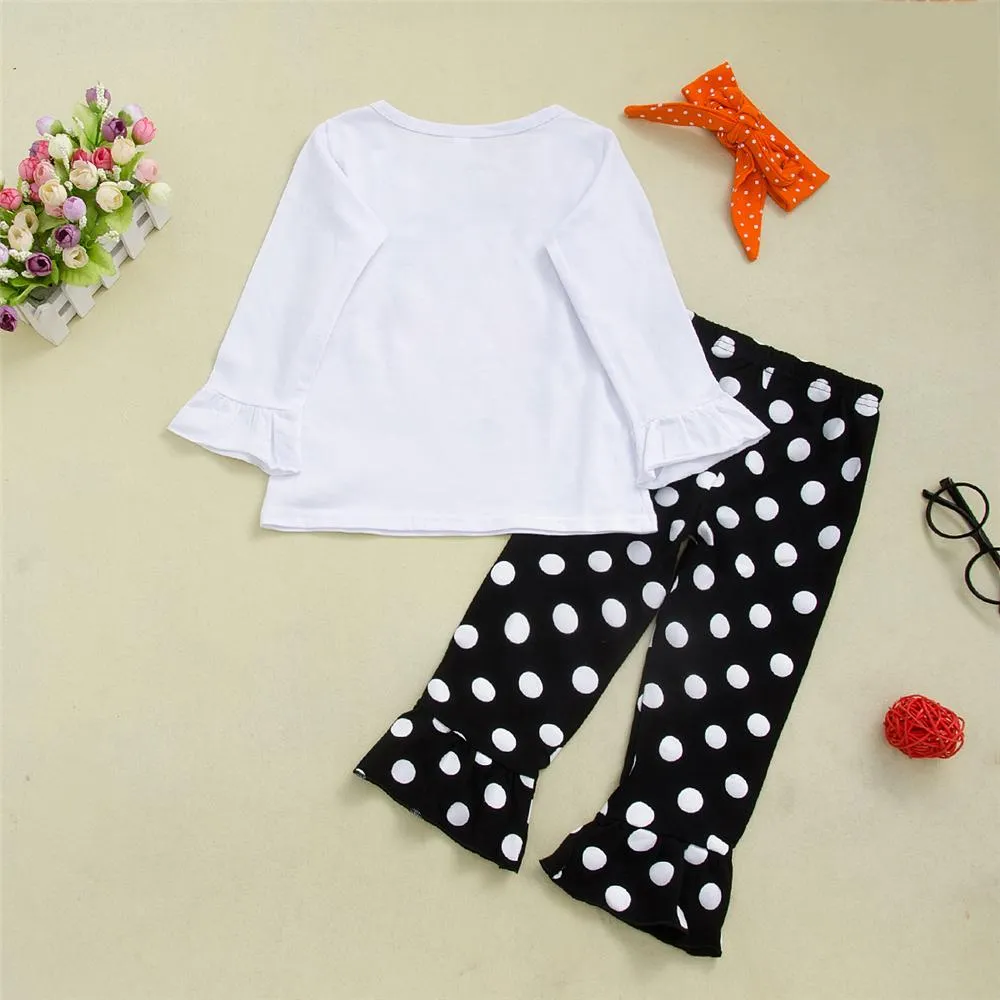 Toddler Girls Polka Dot Long Sleeve Top & Flared Pants Toddler Girls Wholesale