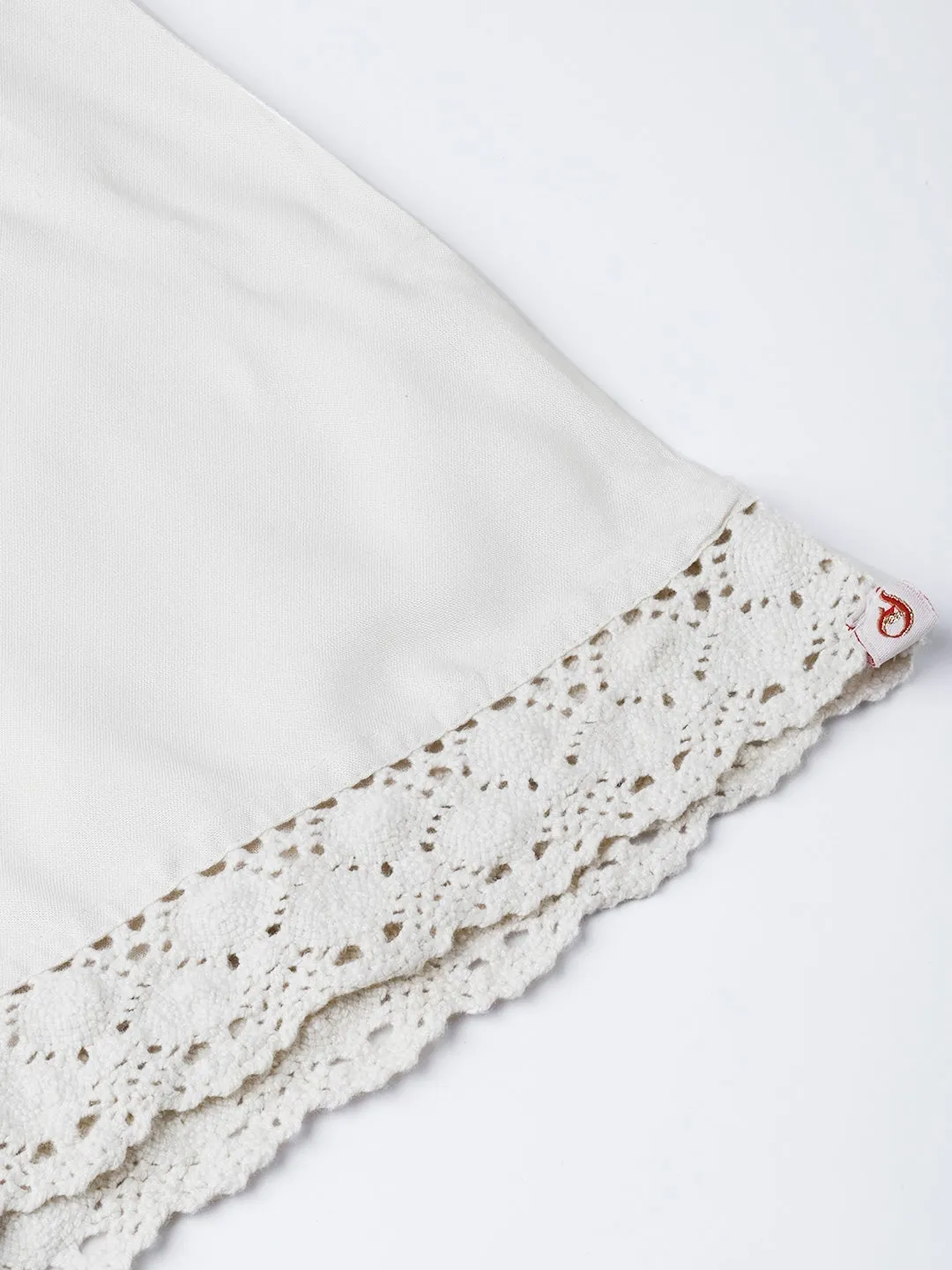 Women Off White Liva Solid Palazzo