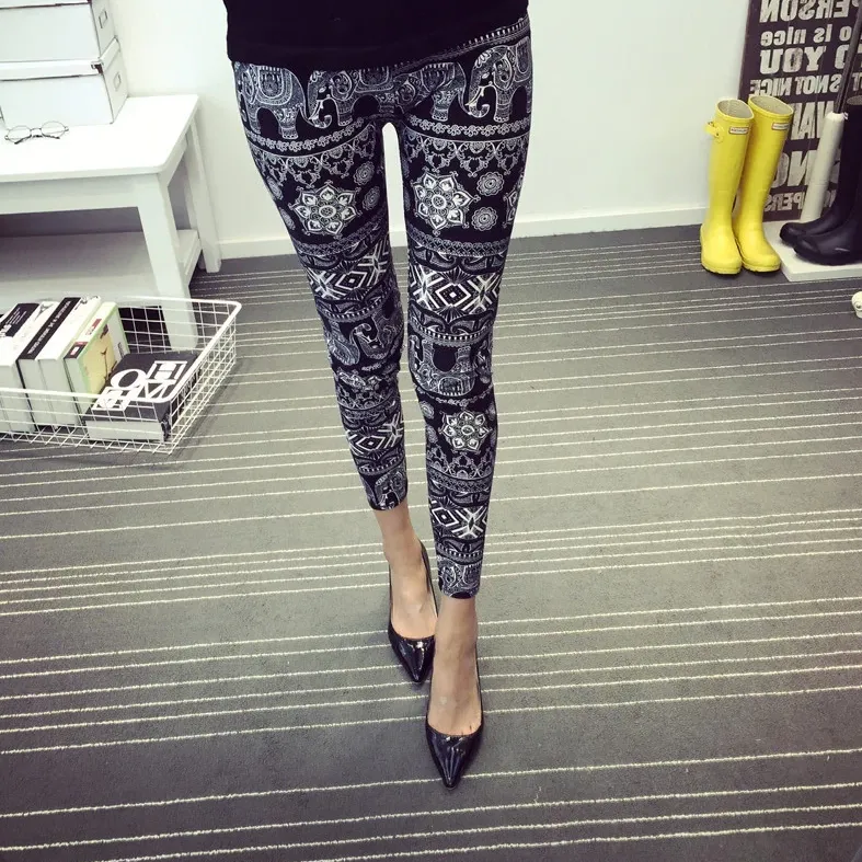 Women's Summer Casual High-Waist Leggings With Print